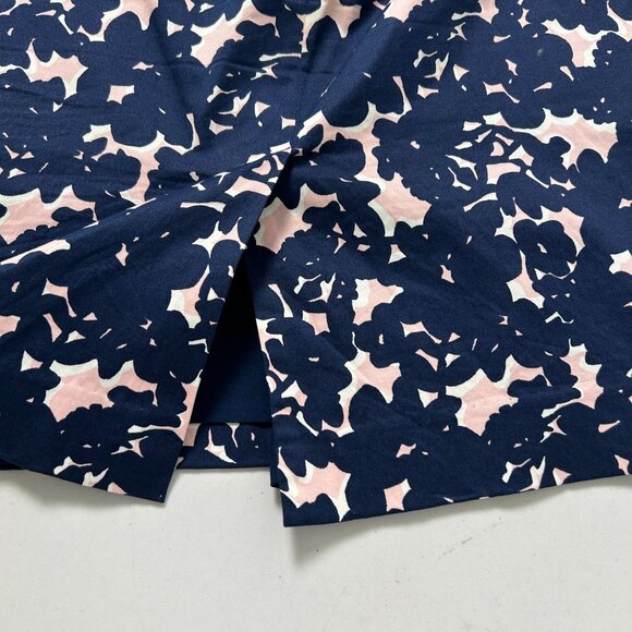 Talbots Pencil Skirt Womens Size 8 Navy Blue Pink Abstract Lined Stretch Office - Picture 8 of 10